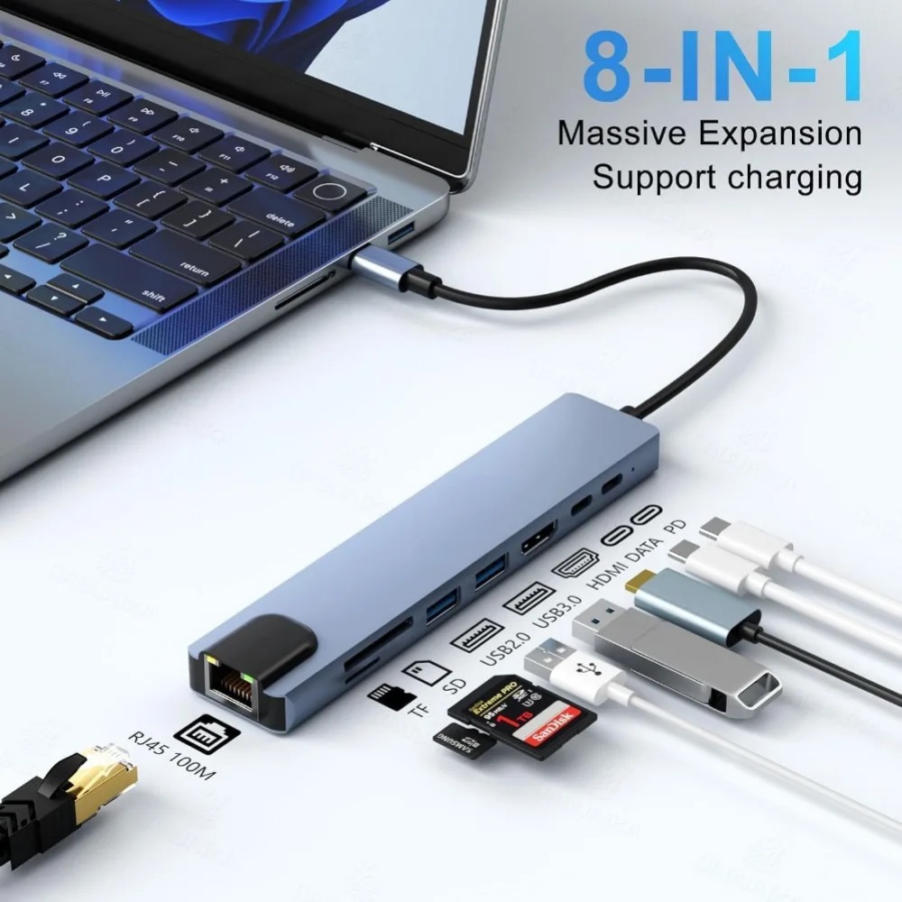 Hub USB C 8/7 in 1 con Adattat - Home Assistant Sd recensione e prezzo
